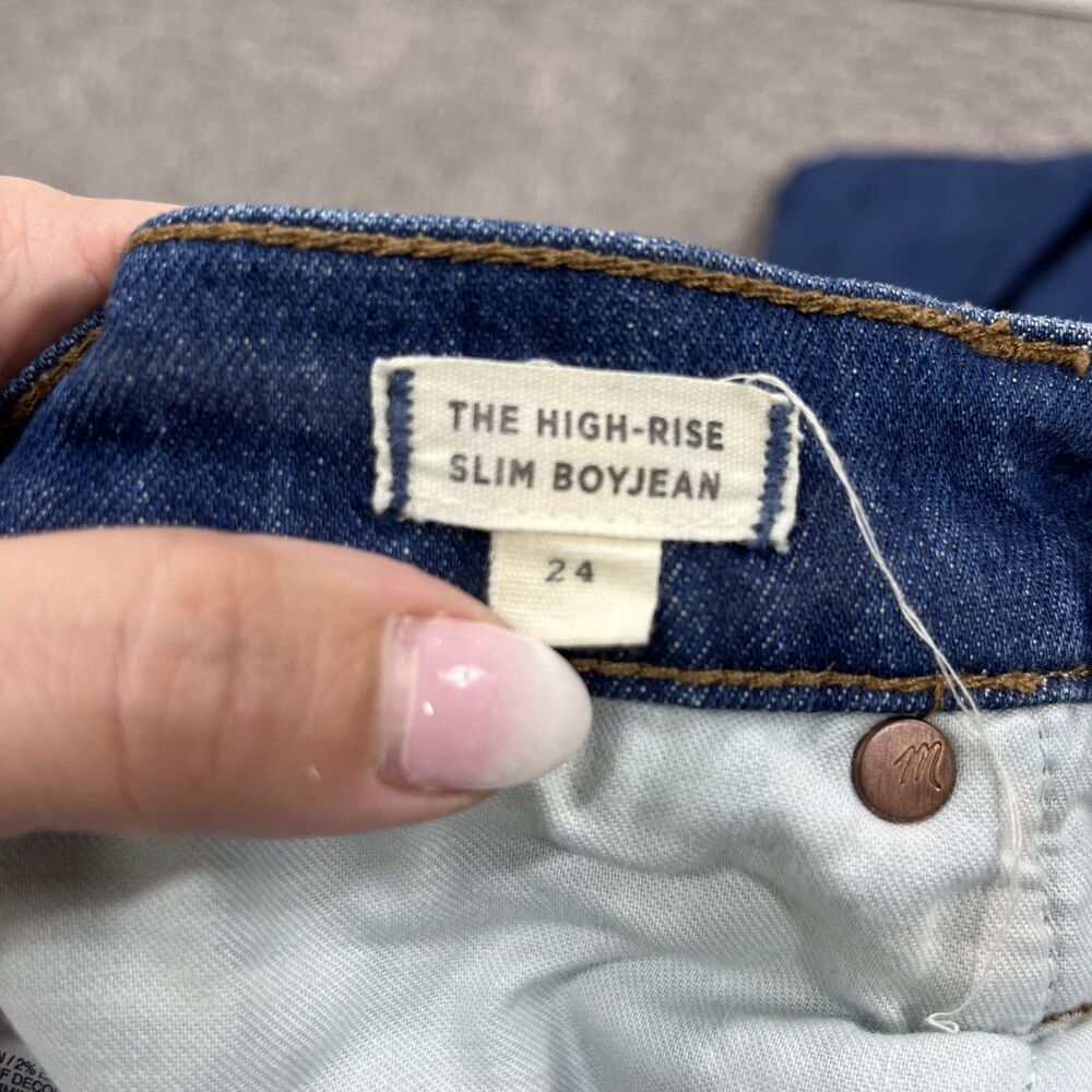 Madewell Jeans Womens 24 Blue The High-Rise Slim Boyjean High Rise Stretch Denim - Picture 8 of 10